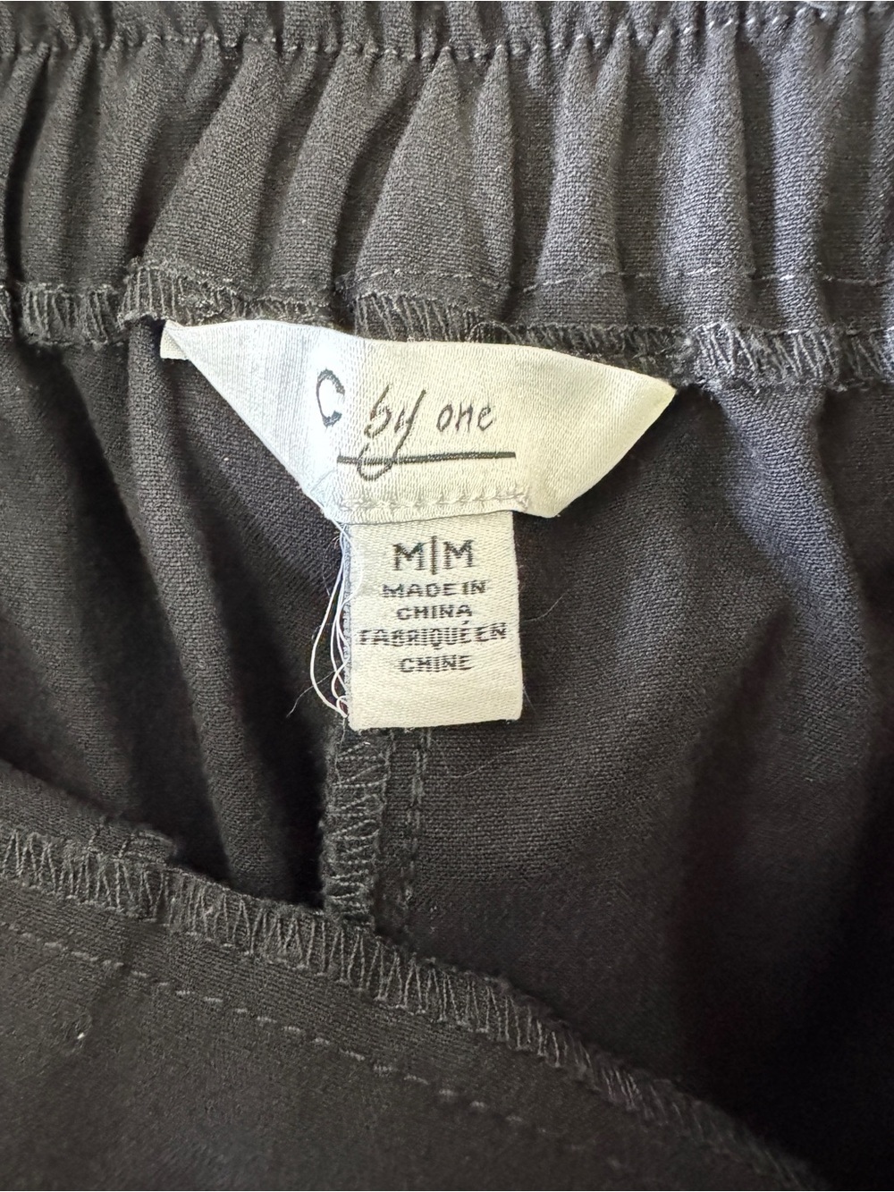 C by One Black Wide Leg Pull-On Career Pants Size M Elastic Back Waist - Picture 11 of 16
